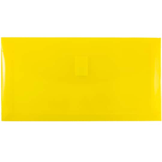 JAM Paper 5.25" x 10" Plastic Hook & Loop Closure Envelopes